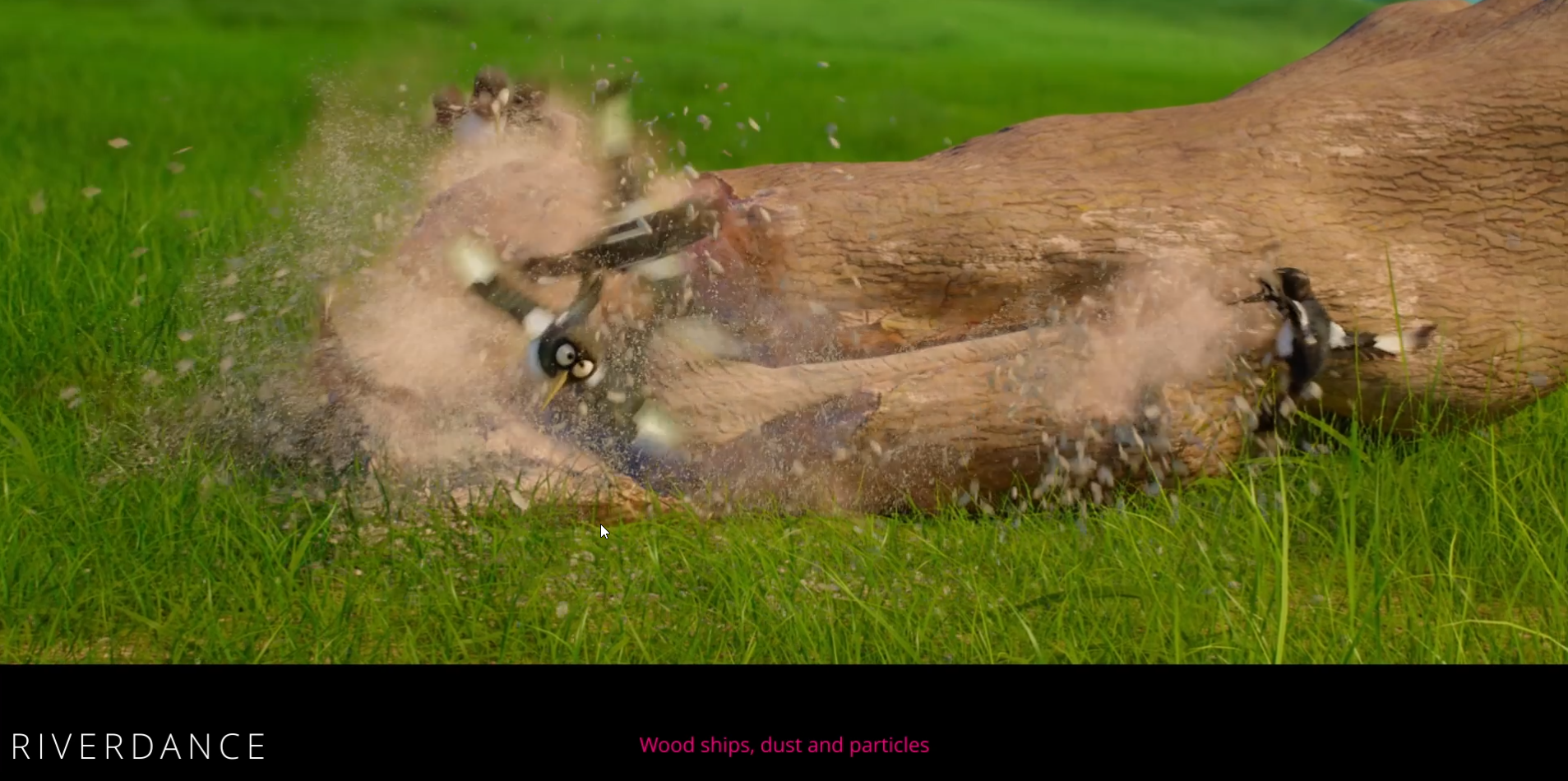 Sculpture dans un tronc d'arbre - River Dance